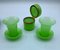 French Opaline Glass Box and Small Vases with Dishes in Lime Green, Set of 5, Image 2