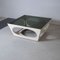 Italienischer Space Age Couchtisch mit Holzgestell & Tischplatte aus rauchgrünem Kristallglas im Stil von Joe Colombo, 1970er 7