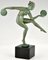 Derenne, Art Deco Sculpture of Nude Disc Dancer, 1930s, Metal 8