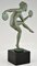 Derenne, Escultura Art Déco de Disc Dancer desnuda, años 30, Metal, Imagen 4