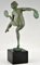 Derenne, Art Deco Sculpture of Nude Disc Dancer, 1930s, Metal 5