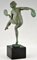 Derenne, Escultura Art Déco de Disc Dancer desnuda, años 30, Metal, Imagen 5