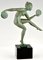 Derenne, Art Deco Sculpture of Nude Disc Dancer, 1930s, Metal 2