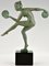 Derenne, Art Deco Sculpture of Nude Disc Dancer, 1930s, Metal 6