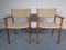 Danish Teak Armchairs with Wool Upholstery, Set of 2 1