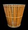 Slatted Bamboo and Rattan Paper Basket, 1960s 1