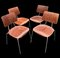 Chaises Style Moderne en Teck, 1960s, Set de 4 1