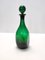 Vintage Italian Green Hand-Blown Glass Bottle, 1950s 4