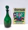 Botella italiana vintage de vidrio soplado a mano verde, años 50, Imagen 3