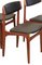 Sedia in teak e pelle nera, Danimarca, anni '60, set di 6, Immagine 6