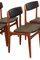 Danish Chair in Teak and Black Leather, 1960s, Set of 6, Image 2