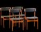 Danish Chair in Teak and Black Leather, 1960s, Set of 6 16