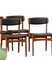 Danish Chair in Teak and Black Leather, 1960s, Set of 6 15