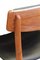 Danish Chair in Teak and Black Leather, 1960s, Set of 6, Image 7