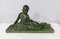 Sculpture Art Déco de La Demoiselle et le Chevreau par A. Godard, Début des années 1900 1