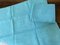 French Monogrammed EV Turquoise Blue Napkins, Set of 8, Image 2