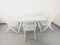 Vintage Garden Table and White Wooden Armchairs, 1960s, Set of 5 3