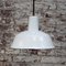 Lampes à Suspension Industrielles Vintage en Émail Blanc 4