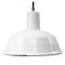 Vintage Industrial Factory White Enamel Pendant Lights, Image 2