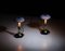 Italienische Tischlampen aus Messing Patina mit schwarzem Glasfuß, 1950er, 2er Set 6