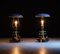 Italian Table Lamps in Brass Patina with Black Glass Base, 1950s, Set of 2 7