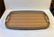 Large Mid-Century Italian Serving Tray in Brass, Teak and Faux Wood, 1950s 1