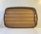 Large Mid-Century Italian Serving Tray in Brass, Teak and Faux Wood, 1950s, Image 4