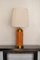 Table Lamp in the Rush and Brass with Fabric Lampshade, 1970s 1