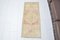 Small Neutral Pale Oushak Wool Mat Rug 2