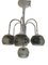 Mid-Century Chandelier in Chromed Metal and Smoke Glass, 1970s 2