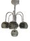 Mid-Century Chandelier in Chromed Metal and Smoke Glass, 1970s, Image 2