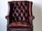 Buttoned Leather Wing Chesterfield Lounge Chair, 1970s, Image 13