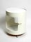 Space Age Pop Art Beige White Side Table with Wheels 19