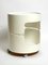 Space Age Pop Art Beige White Side Table with Wheels 18