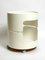 Space Age Pop Art Beige White Side Table with Wheels, Image 18