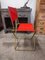 Vintage Lafuma Camping Chair in Red Cotton Canvas and Gold Metal 3