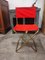 Vintage Lafuma Camping Chair in Red Cotton Canvas and Gold Metal 1