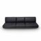 Modular Sofa in Black Leather by Mobilgirgi, 1970s 7