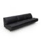 Modular Sofa in Black Leather by Mobilgirgi, 1970s 2