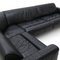 Modulares Sofa aus schwarzem Leder von Mobilgirgi, 1970er 9