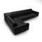 Modulares Sofa aus schwarzem Leder von Mobilgirgi, 1970er 2