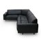 Modular Sofa in Black Leather by Mobilgirgi, 1970s 5