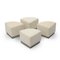 Poufs Clove en Velours et Métal Brossé, 1970s , Set de 4 3