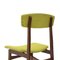 Sedie in legno e tessuto verde, anni '60, set di 6, Immagine 10