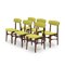 Chairs in Wood and Green Fabric, 1960s, Set of 6, Image 3