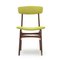 Chairs in Wood and Green Fabric, 1960s, Set of 6, Image 7