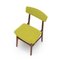 Chairs in Wood and Green Fabric, 1960s, Set of 6, Image 5