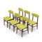Chairs in Wood and Green Fabric, 1960s, Set of 6 4