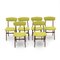 Chairs in Wood and Green Fabric, 1960s, Set of 6, Image 2
