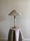 Lampada da tavolo Hollywood Regency in ottone con stelo laccato bianco, anni '70, Immagine 4